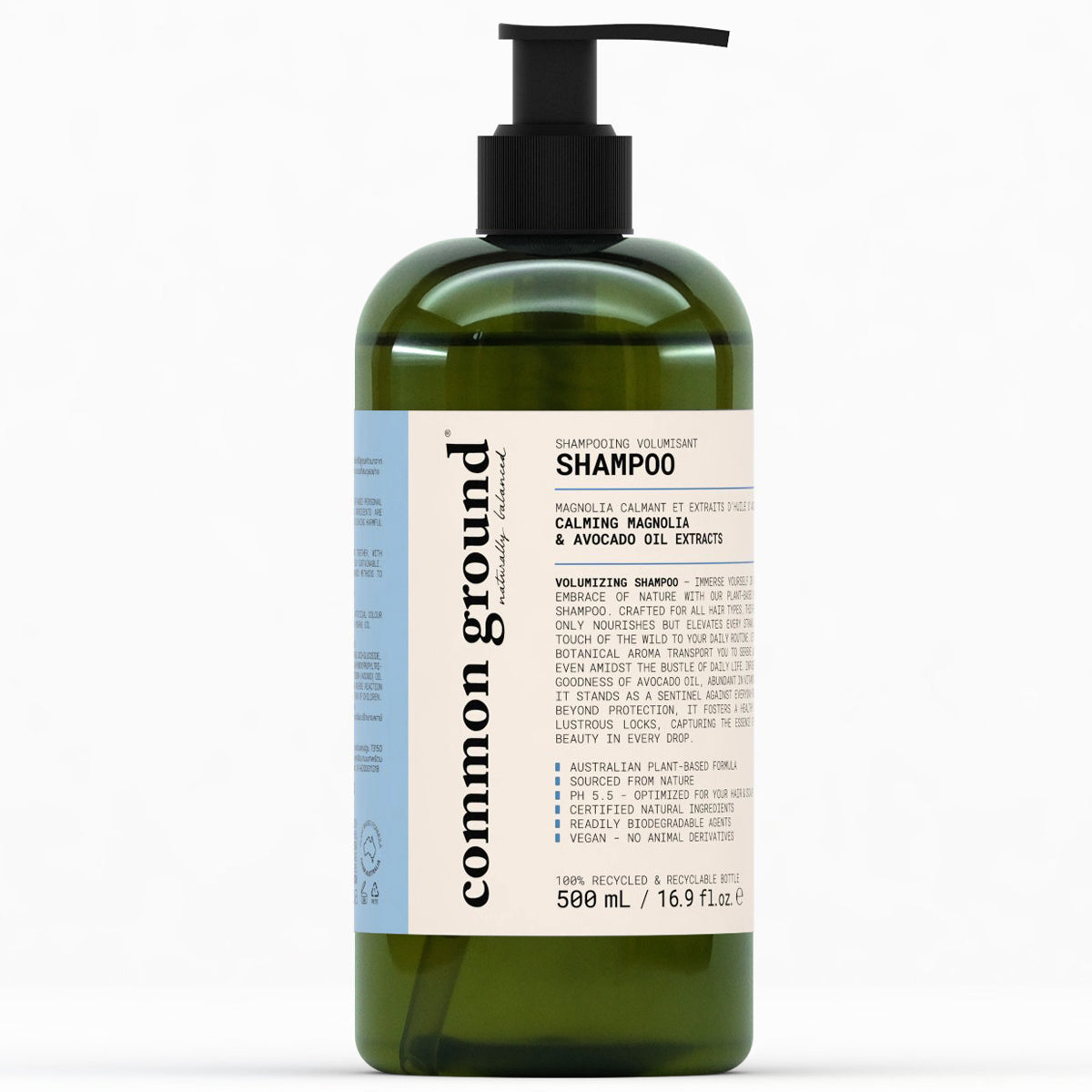 Common Ground Organic Shampoo and Conditioner - Vegan, Plant-Based