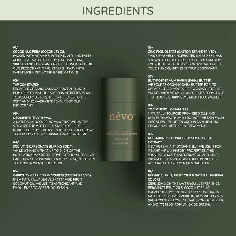 Nēvo Multi-Scent Natural Deodorant